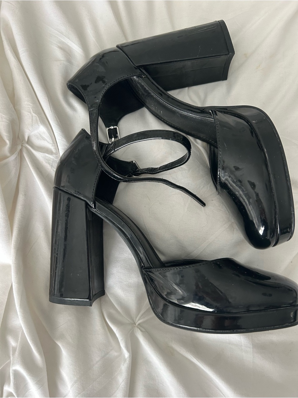 Madden Girl Black Patent Platform Mary Jane Heels with Ankle Strap #obsessed